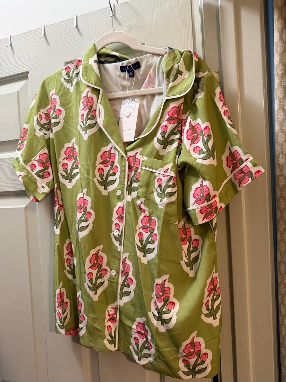 Katie Kime Floral Short-Sleeve Button-Down PJ SET